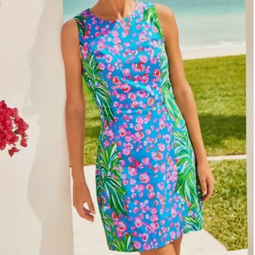 Lilly Pulitzer Lilly Pulitzer Mila Stretch Shift Dress Turquoise Shore